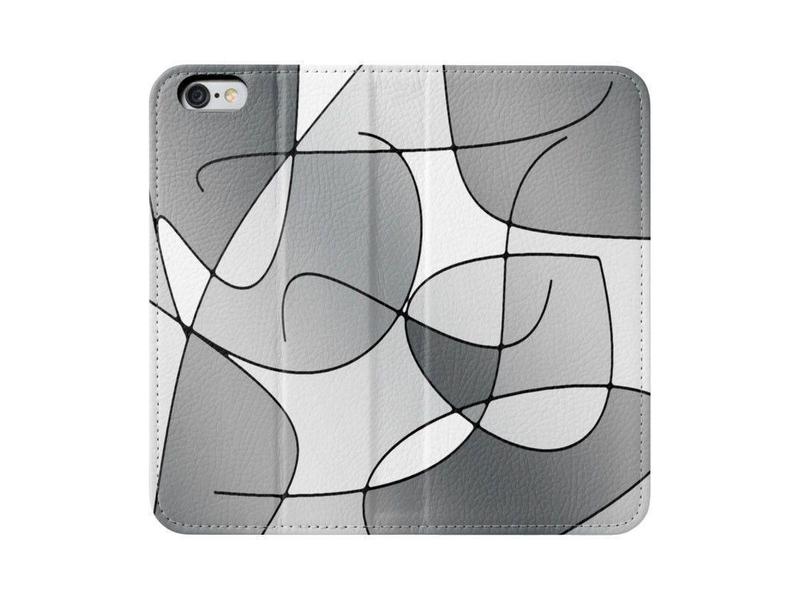 iPhone Wallets-ABSTRACT CURVES #1 iPhone Wallets-Grays &amp; White-from COLORADDICTED.COM-
