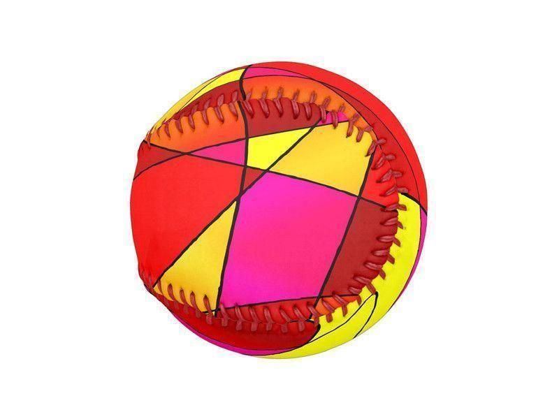 Baseballs-ABSTRACT CURVES #2 Baseballs-Reds & Oranges & Yellows & Fuchsias-from COLORADDICTED.COM-
