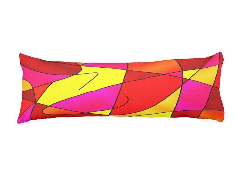 Body Pillows - Dakimakuras-ABSTRACT CURVES #2 Body Pillows - Dakimakuras-Reds & Oranges & Yellows & Fuchsias-from COLORADDICTED.COM-