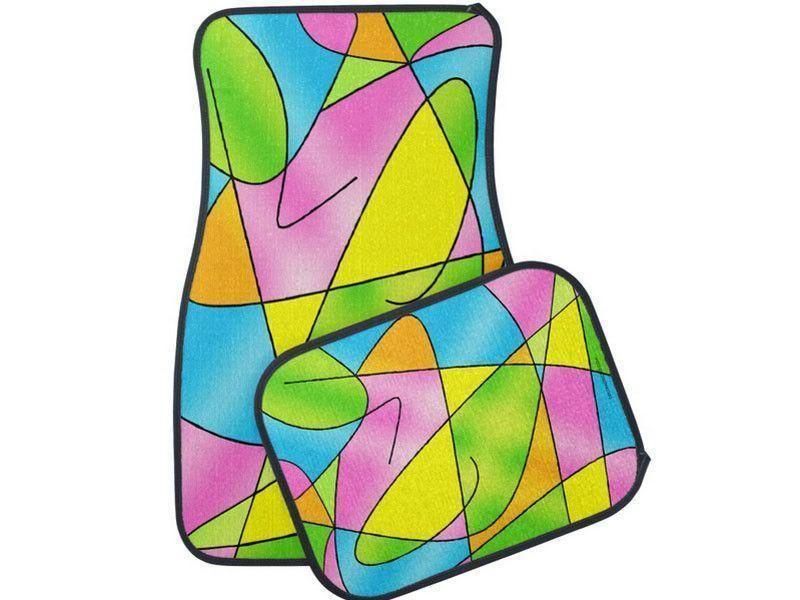 Car Mats-ABSTRACT CURVES #2 Car Mats Sets-Multicolor Light-from COLORADDICTED.COM-