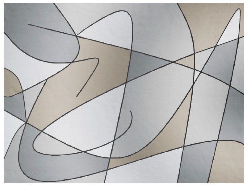Fleece Blankets-ABSTRACT CURVES #2 Fleece Blankets-Grays &amp; Beiges-from COLORADDICTED.COM-