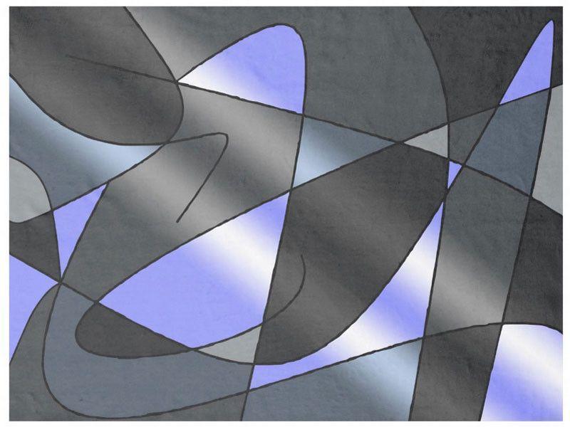 Fleece Blankets-ABSTRACT CURVES #2 Fleece Blankets-Grays &amp; Light Blues-from COLORADDICTED.COM-