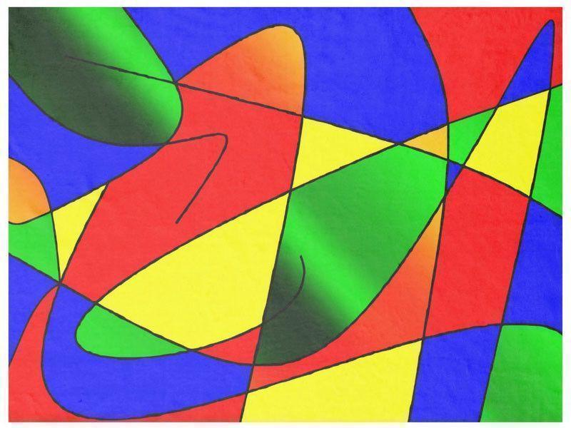 Fleece Blankets-ABSTRACT CURVES #2 Fleece Blankets-Multicolor Bright-from COLORADDICTED.COM-