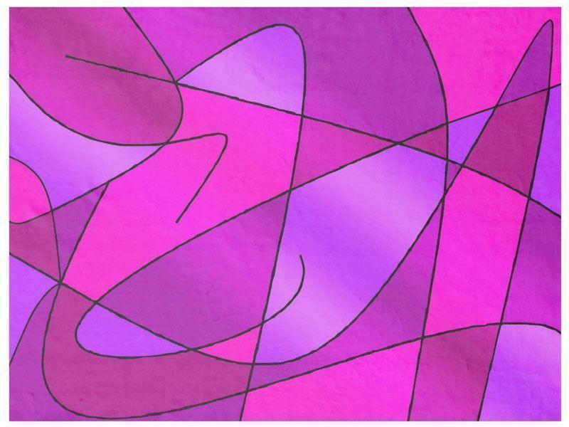 Fleece Blankets-ABSTRACT CURVES #2 Fleece Blankets-Purples, Violets, Fuchsias &amp; Magentas-from COLORADDICTED.COM-