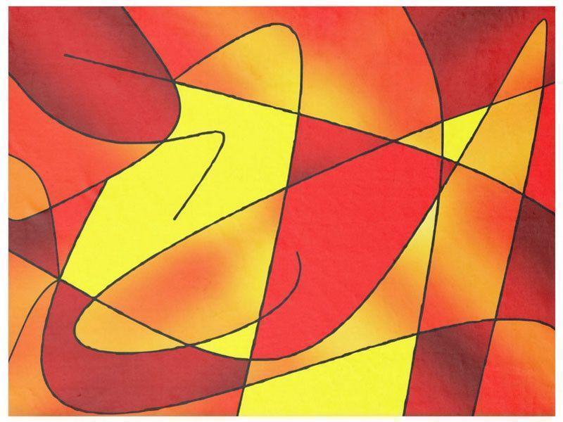 Fleece Blankets-ABSTRACT CURVES #2 Fleece Blankets-Reds, Oranges &amp; Yellows-from COLORADDICTED.COM-