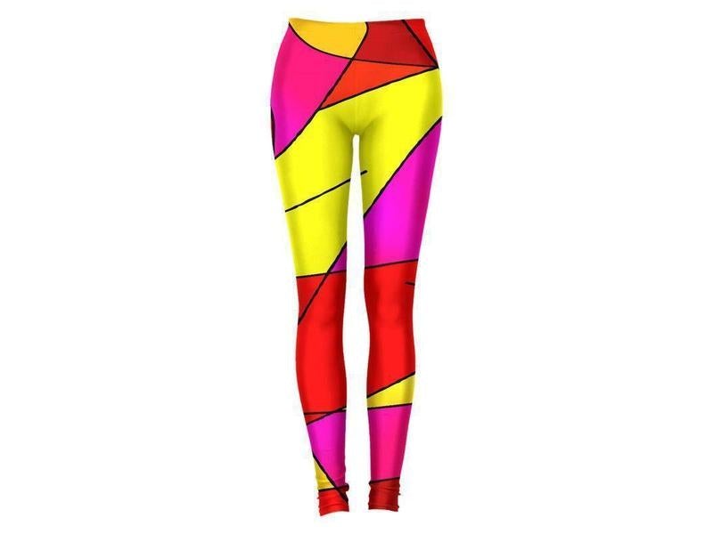Leggings-ABSTRACT CURVES #2 Leggings-Reds &amp; Oranges &amp; Yellows &amp; Fuchsias-from COLORADDICTED.COM-