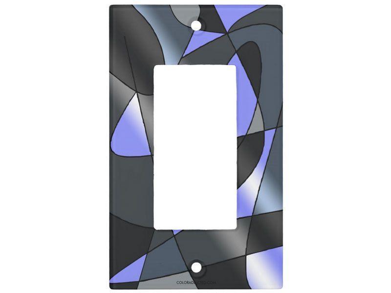 Light Switch Covers-ABSTRACT CURVES #2 Single, Double &amp; Triple-Rocker Light Switch Covers-Grays &amp; Light Blues-from COLORADDICTED.COM-