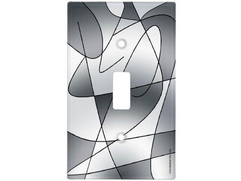 Light Switch Covers-ABSTRACT CURVES #2 Single, Double &amp; Triple-Toggle Light Switch Covers-Grays-from COLORADDICTED.COM-