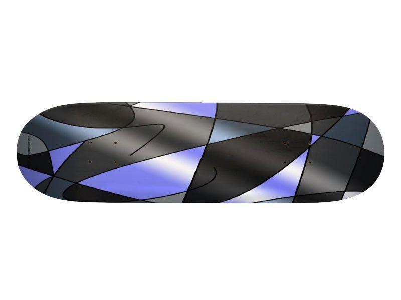 Skateboard Decks-ABSTRACT CURVES #2 Skateboard Decks-Grays &amp; Light Blues-from COLORADDICTED.COM-