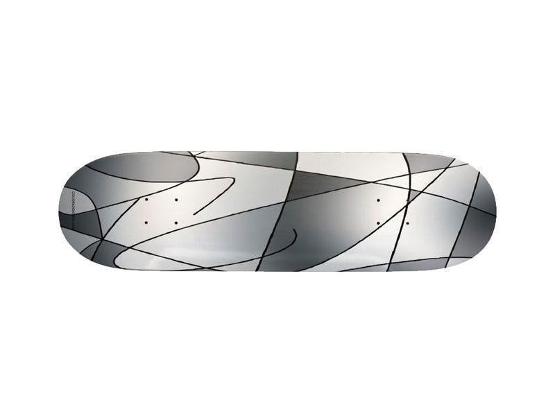Skateboard Decks-ABSTRACT CURVES #2 Skateboard Decks-Grays-from COLORADDICTED.COM-