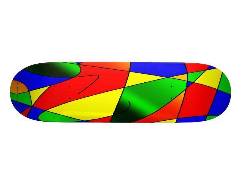 Skateboard Decks-ABSTRACT CURVES #2 Skateboard Decks-Multicolor Bright-from COLORADDICTED.COM-