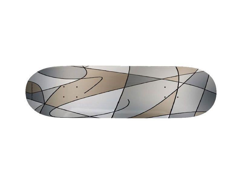 Skateboards-ABSTRACT CURVES #2 Skateboards-Grays &amp; Beiges-from COLORADDICTED.COM-