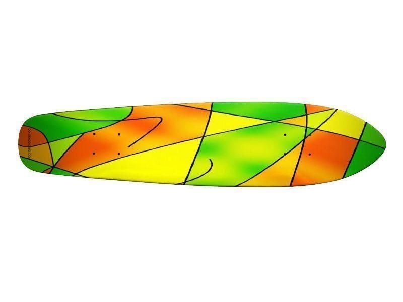 Skateboards-ABSTRACT CURVES #2 Skateboards-Greens &amp; Oranges &amp; Yellows-from COLORADDICTED.COM-