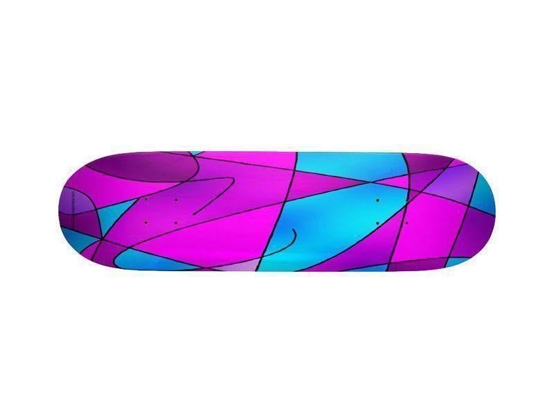 Skateboards-ABSTRACT CURVES #2 Skateboards-Purples &amp; Violets &amp; Fuchsias &amp; Turquoises-from COLORADDICTED.COM-