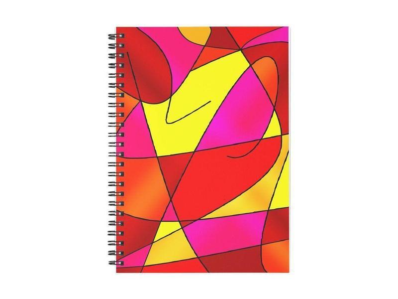 Spiral Notebooks-ABSTRACT CURVES #2 Spiral Notebooks-Reds & Oranges & Yellows & Fuchsias-from COLORADDICTED.COM-