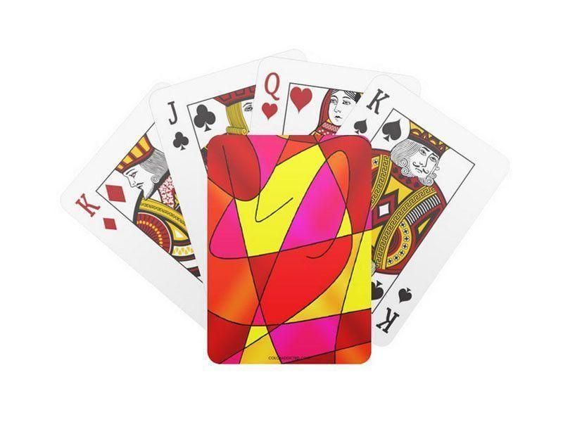 Playing Cards-ABSTRACT CURVES #2 Standard Playing Cards-Reds & Oranges & Yellows & Fuchsias-from COLORADDICTED.COM-