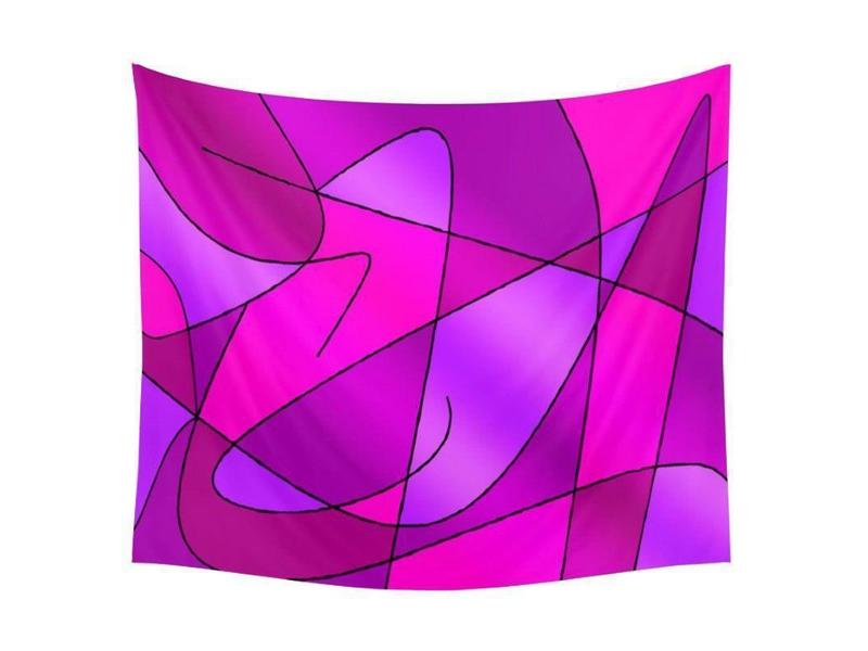 Wall Tapestries-ABSTRACT CURVES #2 Wall Tapestries-Purples &amp; Violets &amp; Fuchsias &amp; Magentas-from COLORADDICTED.COM-
