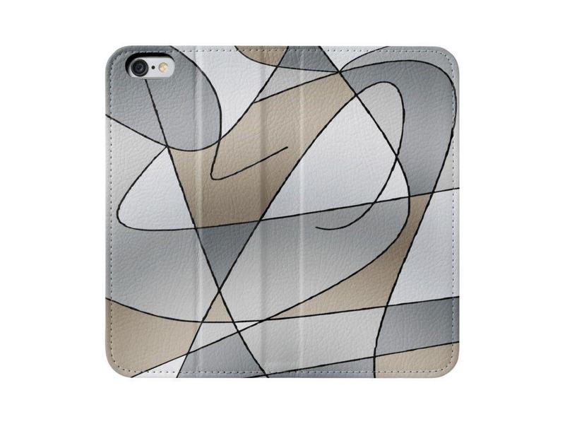 iPhone Wallets-ABSTRACT CURVES #2 iPhone Wallets-Grays &amp; Beiges-from COLORADDICTED.COM-