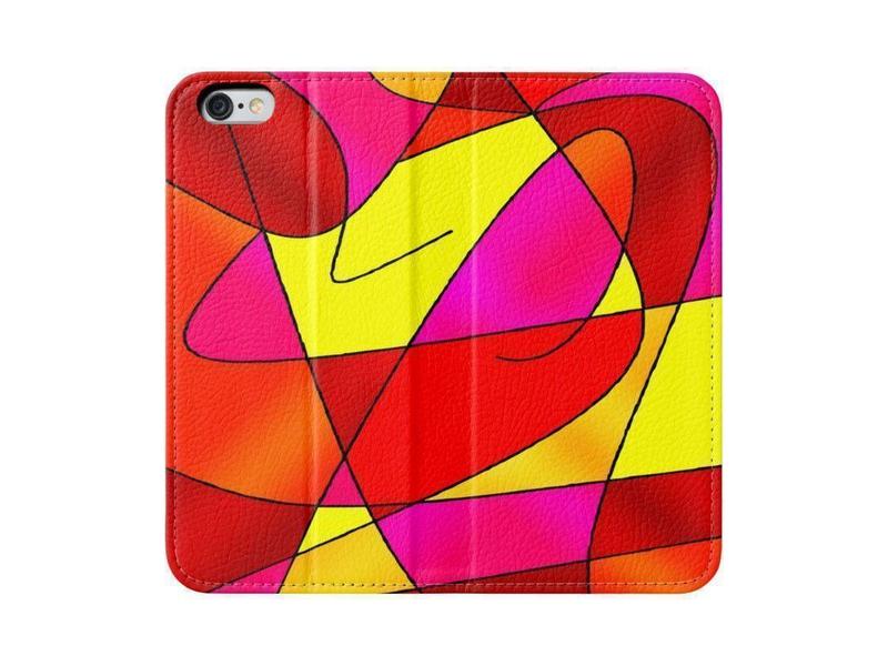 iPhone Wallets-ABSTRACT CURVES #2 iPhone Wallets-Reds &amp; Oranges &amp; Yellows &amp; Fuchsias-from COLORADDICTED.COM-SKU-15142-17864-001-