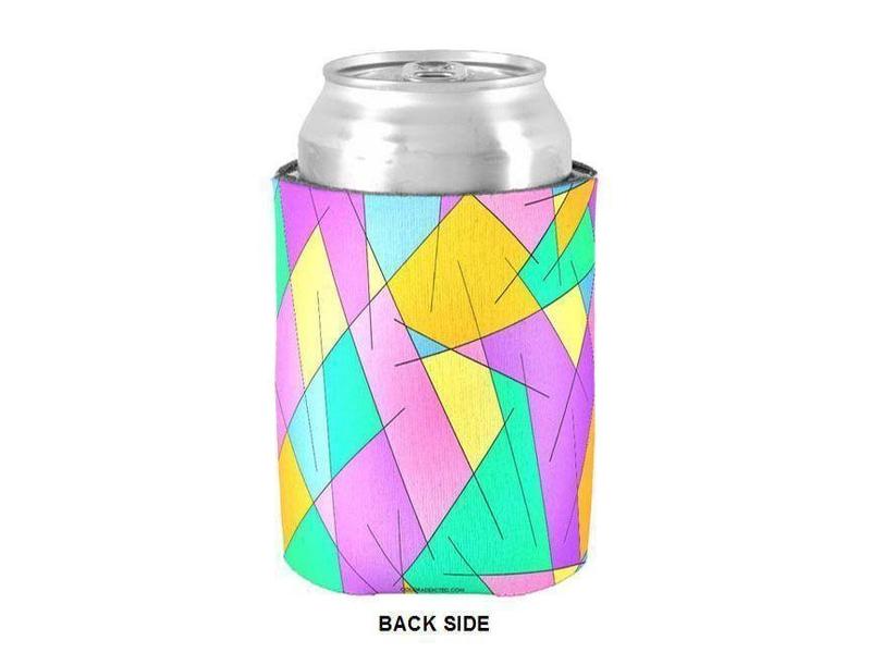 Can Cooler Sleeves – Can Koozies-ABSTRACT LINES #1 Bottle & Can Cooler Sleeves – Bottle & Can Koozies-Multicolor Light-from COLORADDICTED.COM-