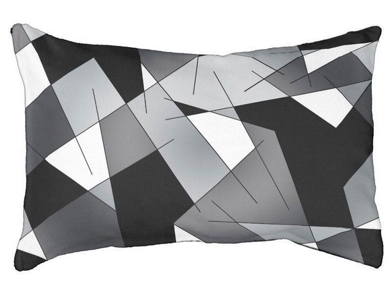 Dog Beds-ABSTRACT LINES #1 Indoor/Outdoor Dog Beds-Black Grays &amp; White-from COLORADDICTED.COM-