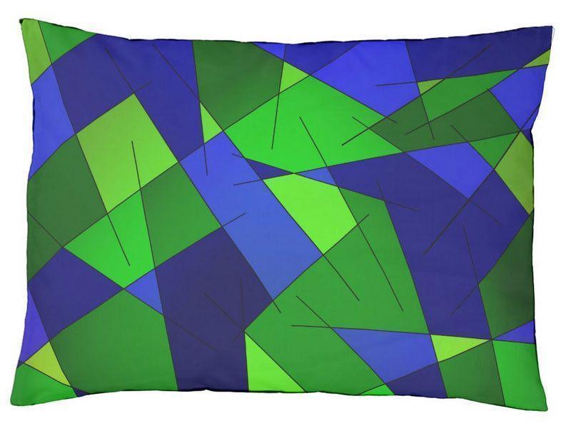 Dog Beds-ABSTRACT LINES #1 Indoor/Outdoor Dog Beds-Blues &amp; Greens-from COLORADDICTED.COM-