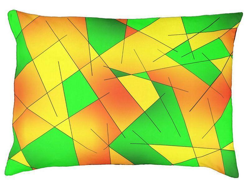 Dog Beds-ABSTRACT LINES #1 Indoor/Outdoor Dog Beds-Greens, Oranges &amp; Yellows-from COLORADDICTED.COM-