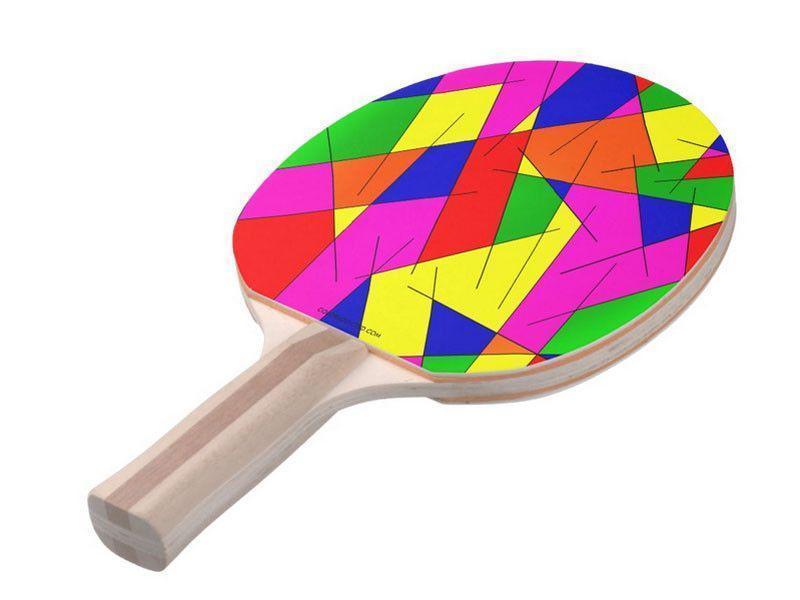Ping Pong Paddles-ABSTRACT LINES #1 Ping Pong Paddles-Multicolor Bright-from COLORADDICTED.COM-