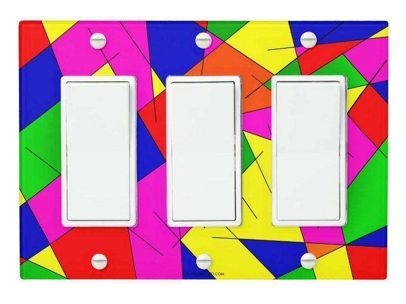 Light Switch Covers-ABSTRACT LINES #1 Single, Double &amp; Triple-Rocker Light Switch Covers-from COLORADDICTED.COM-