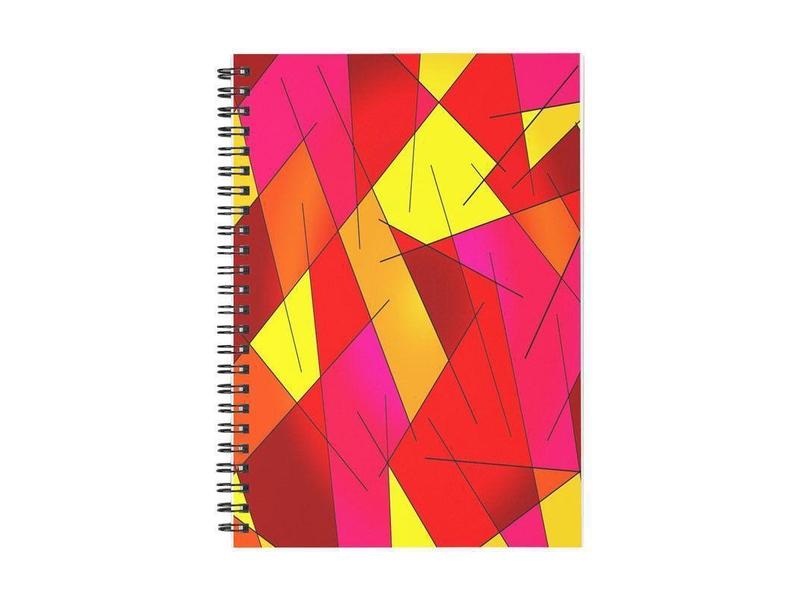 Spiral Notebooks-ABSTRACT LINES #1 Spiral Notebooks-Reds &amp; Oranges &amp; Yellows &amp; Fuchsias-from COLORADDICTED.COM-