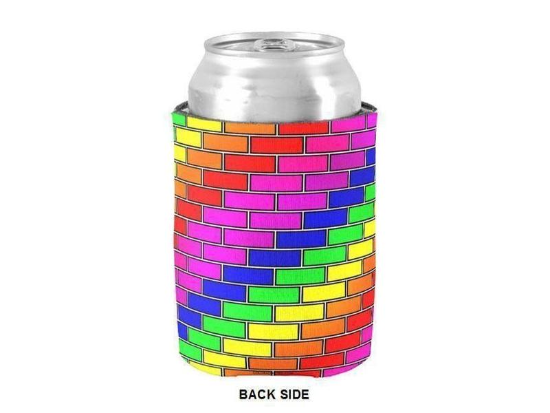 Can Cooler Sleeves – Can Koozies-BRICK WALL #2 Bottle & Can Cooler Sleeves – Bottle & Can Koozies-Multicolor Bright-from COLORADDICTED.COM-