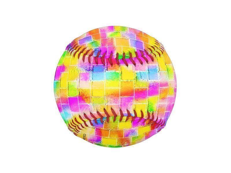Baseballs-BRICK WALL SMUDGED Baseballs-Multicolor Light-from COLORADDICTED.COM-