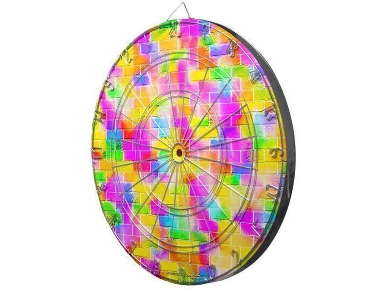 Dartboards-BRICK WALL SMUDGED Dartboards (includes 6 Darts)-Multicolor Light-from COLORADDICTED.COM-