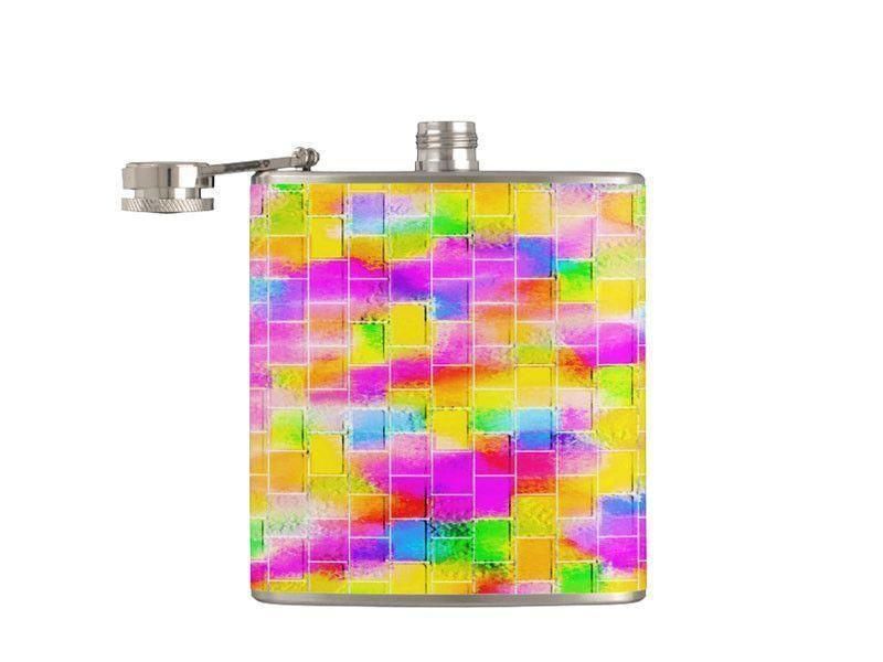 Hip Flasks-BRICK WALL SMUDGED Hip Flasks-Multicolor Light-from COLORADDICTED.COM-