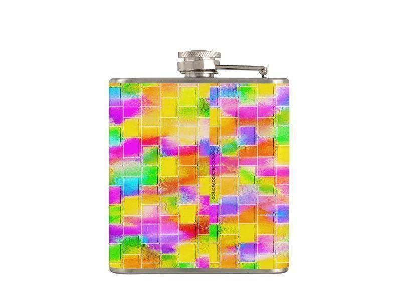 Hip Flasks-BRICK WALL SMUDGED Hip Flasks-from COLORADDICTED.COM-