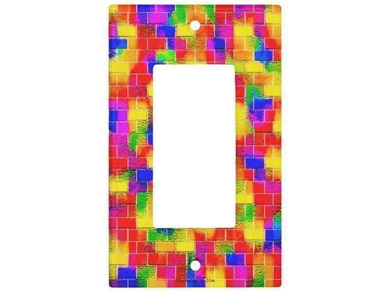 Light Switch Covers-BRICK WALL SMUDGED Single, Double & Triple-Rocker Light Switch Covers-from COLORADDICTED.COM-