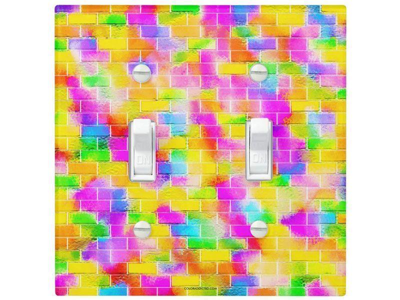 Light Switch Covers-BRICK WALL SMUDGED Single, Double &amp; Triple-Toggle Light Switch Covers-from COLORADDICTED.COM-