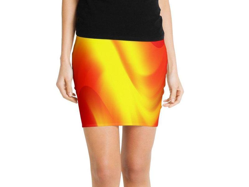 Mini Pencil Skirts-DREAM PATH Mini Pencil Skirts-Reds &amp; Oranges &amp; Yellows-from COLORADDICTED.COM-