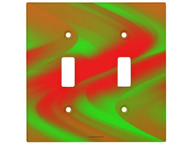 Light Switch Covers-DREAM PATH Single, Double &amp; Triple-Toggle Light Switch Covers-Greens &amp; Reds-from COLORADDICTED.COM-