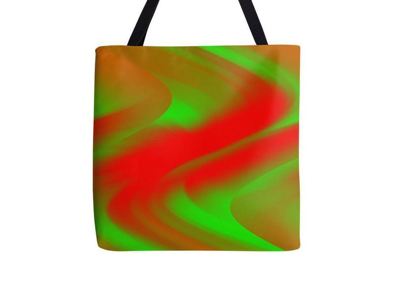 Tote Bags-DREAM PATH Tote Bags-Greens &amp; Reds-from COLORADDICTED.COM-