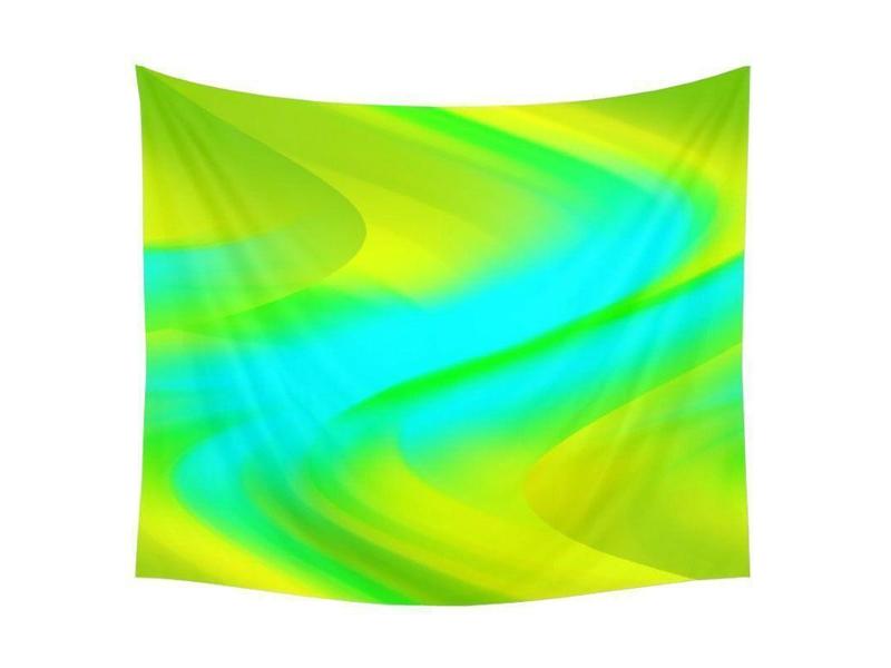 Wall Tapestries-DREAM PATH Wall Tapestries-Greens &amp; Yellows &amp; Light Blues-from COLORADDICTED.COM-