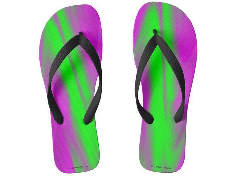 Flip Flops-DREAM PATH Wide-Strap Flip Flops-Purples &amp; Greens-from COLORADDICTED.COM-