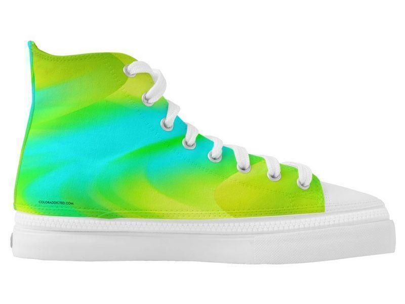 ZipZ High-Top Sneakers-DREAM PATH ZipZ High-Top Sneakers-Greens & Yellows & Light Blues-from COLORADDICTED.COM-