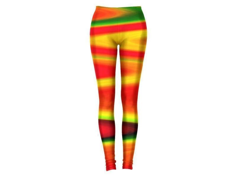 Leggings-MORE WAVY #1 Leggings-Reds &amp; Oranges &amp; Yellows &amp; Greens-from COLORADDICTED.COM-