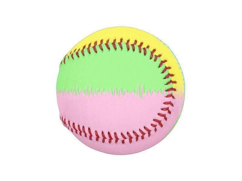 Baseballs-QUARTERS Baseballs-Pink &amp; Light Blue &amp; Light Green &amp; Light Yellow-from COLORADDICTED.COM-