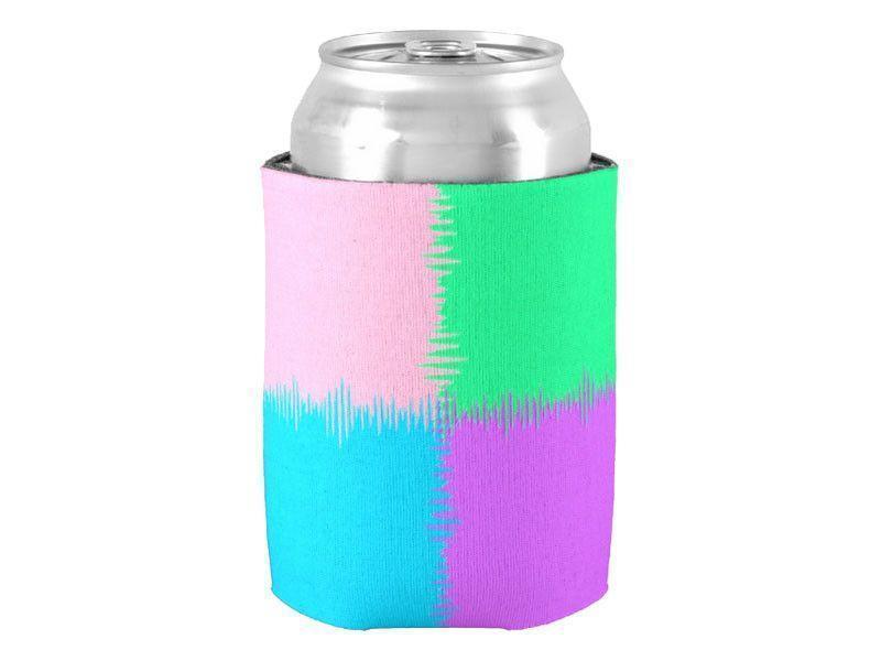 Can Cooler Sleeves – Can Koozies-QUARTERS Bottle &amp; Can Cooler Sleeves – Bottle &amp; Can Koozies-Pink &amp; Light Blue &amp; Light Green &amp; Light Purple-from COLORADDICTED.COM-