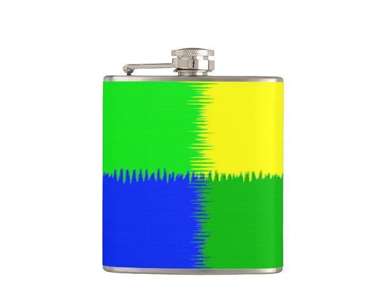Hip Flasks-QUARTERS Hip Flasks-Blues &amp; Greens &amp; Yellow-from COLORADDICTED.COM-