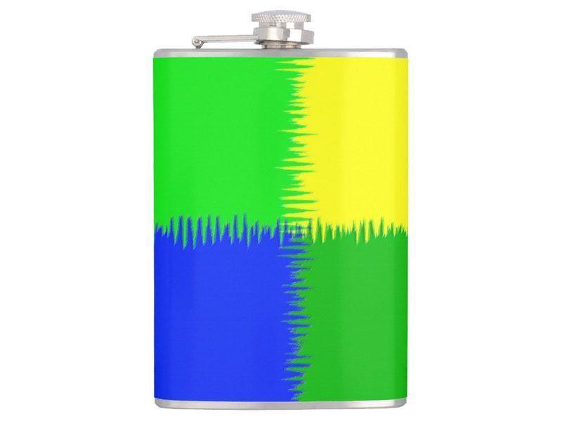 Hip Flasks-QUARTERS Hip Flasks-Blues &amp; Greens &amp; Yellow-from COLORADDICTED.COM-
