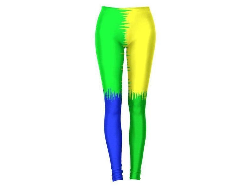 Leggings-QUARTERS Leggings-Blues &amp; Greens &amp; Yellow-from COLORADDICTED.COM-