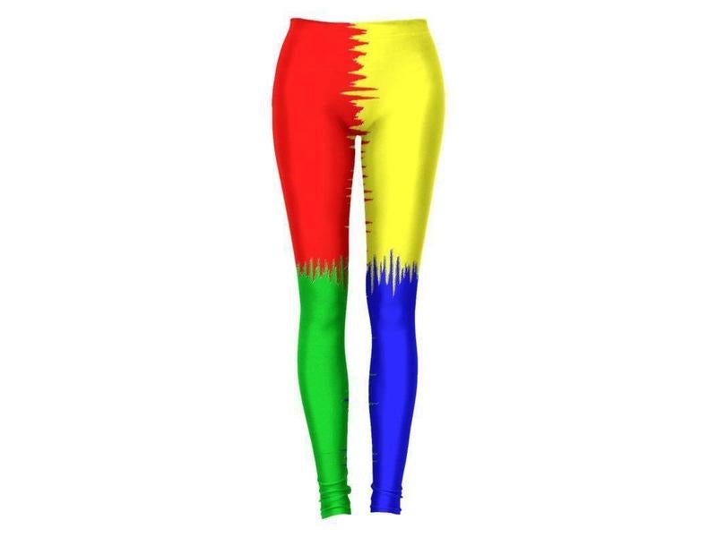 Leggings-QUARTERS Leggings-Red &amp; Blue &amp; Green &amp; Yellow-from COLORADDICTED.COM-